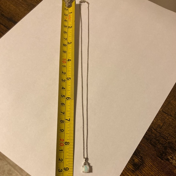 925 Sterling Silver Opal Necklace - Picture 5 of 6